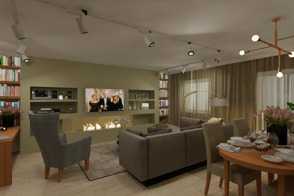 Дом с оливковой гостиной