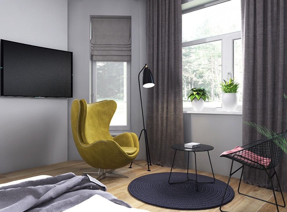 Спальня современный стиль в загородном доме