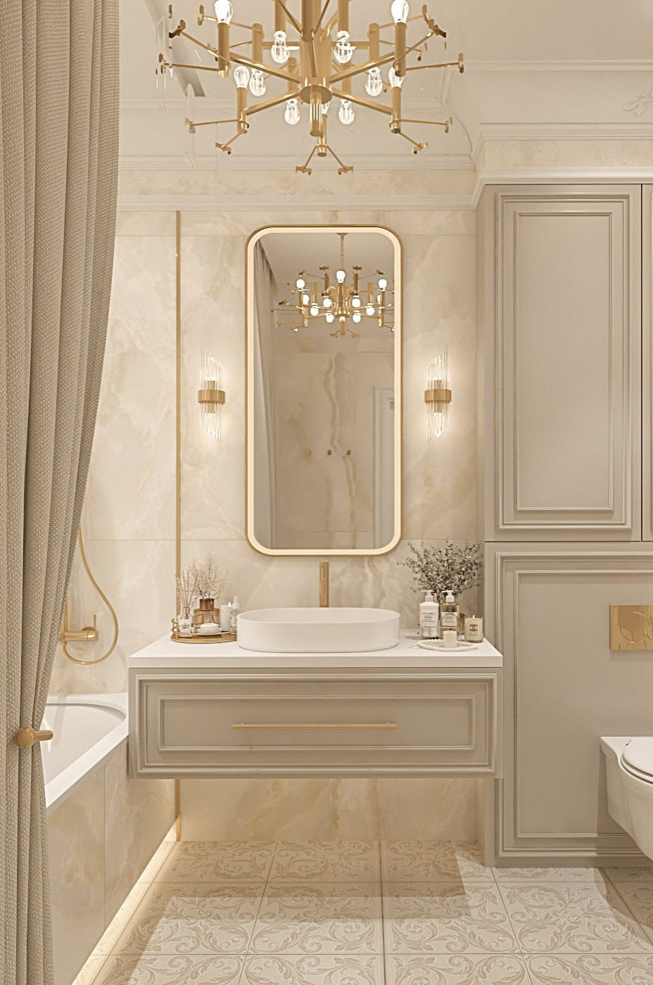 Интерьер Женской Ванной комнаты. Таунхаус в КП "Образцово"