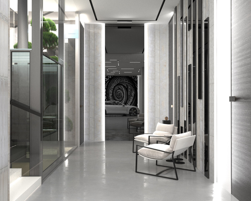 Визуализации интерьера большого дома в современном стиле