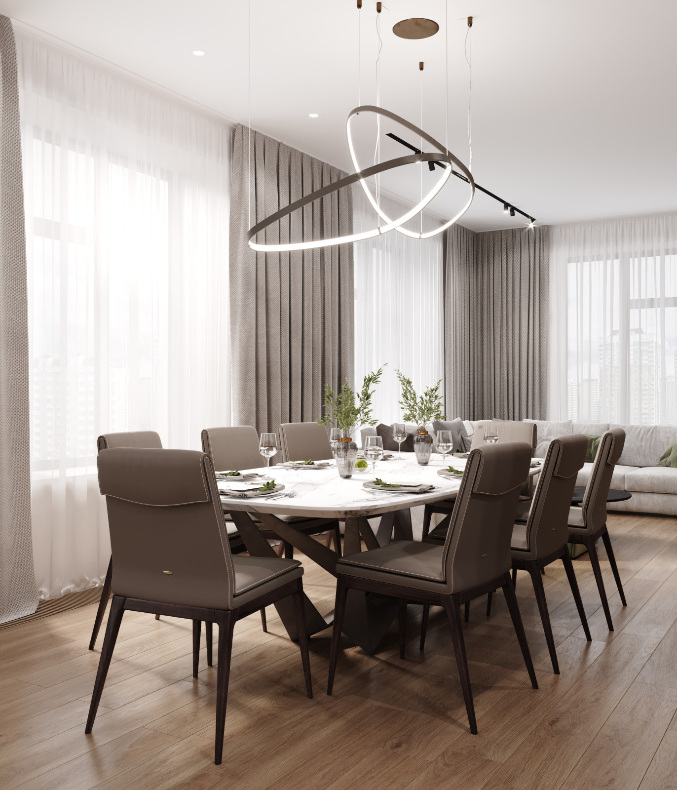 Квартира 127 кв.м. в современном стиле в ЖК Серебряный Парк.