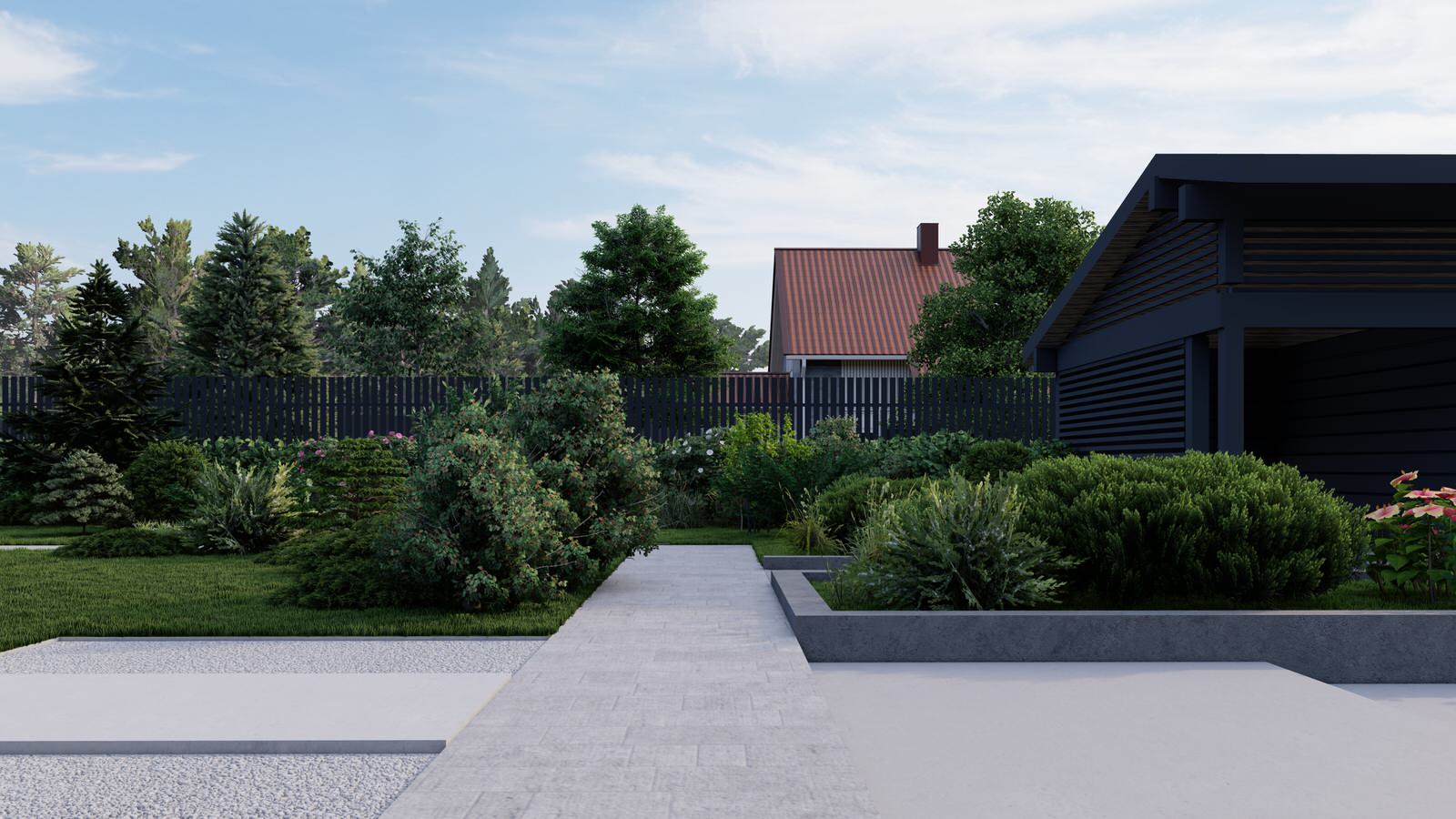 Концепция экстерьера и ландшафта загородного дома