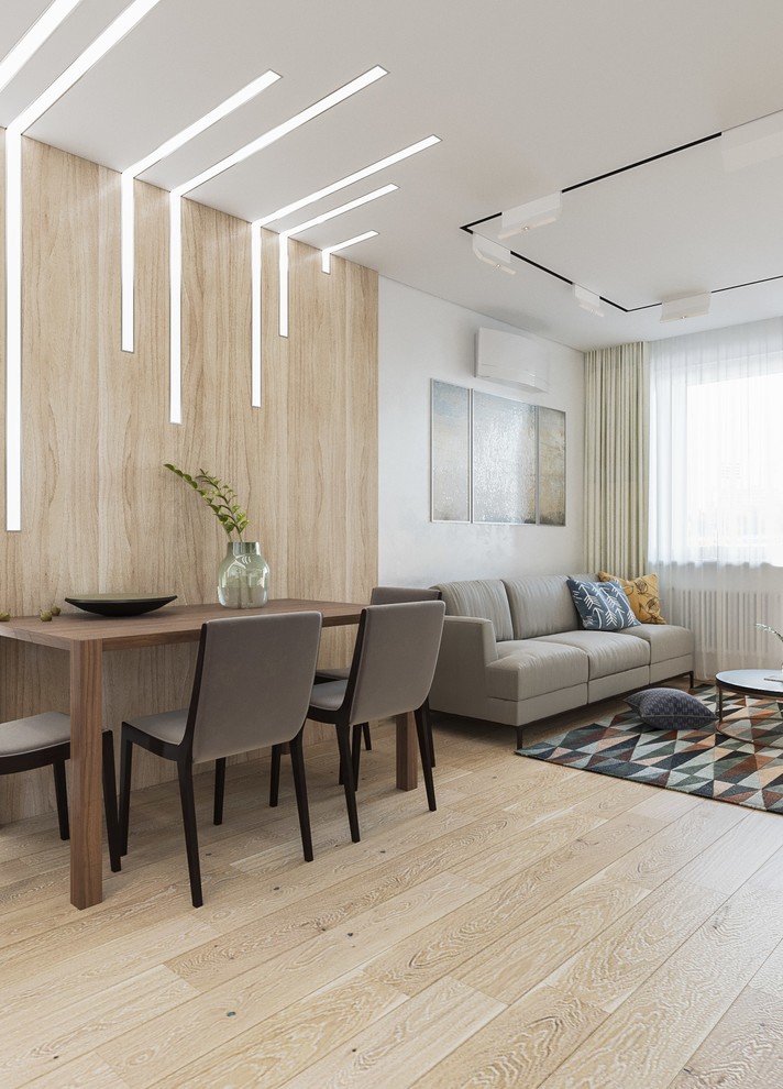 Визуализация кухни и гостинной в современном стиле для студии kv-design