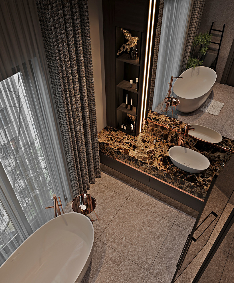 Ванная комната "Медные акценты"