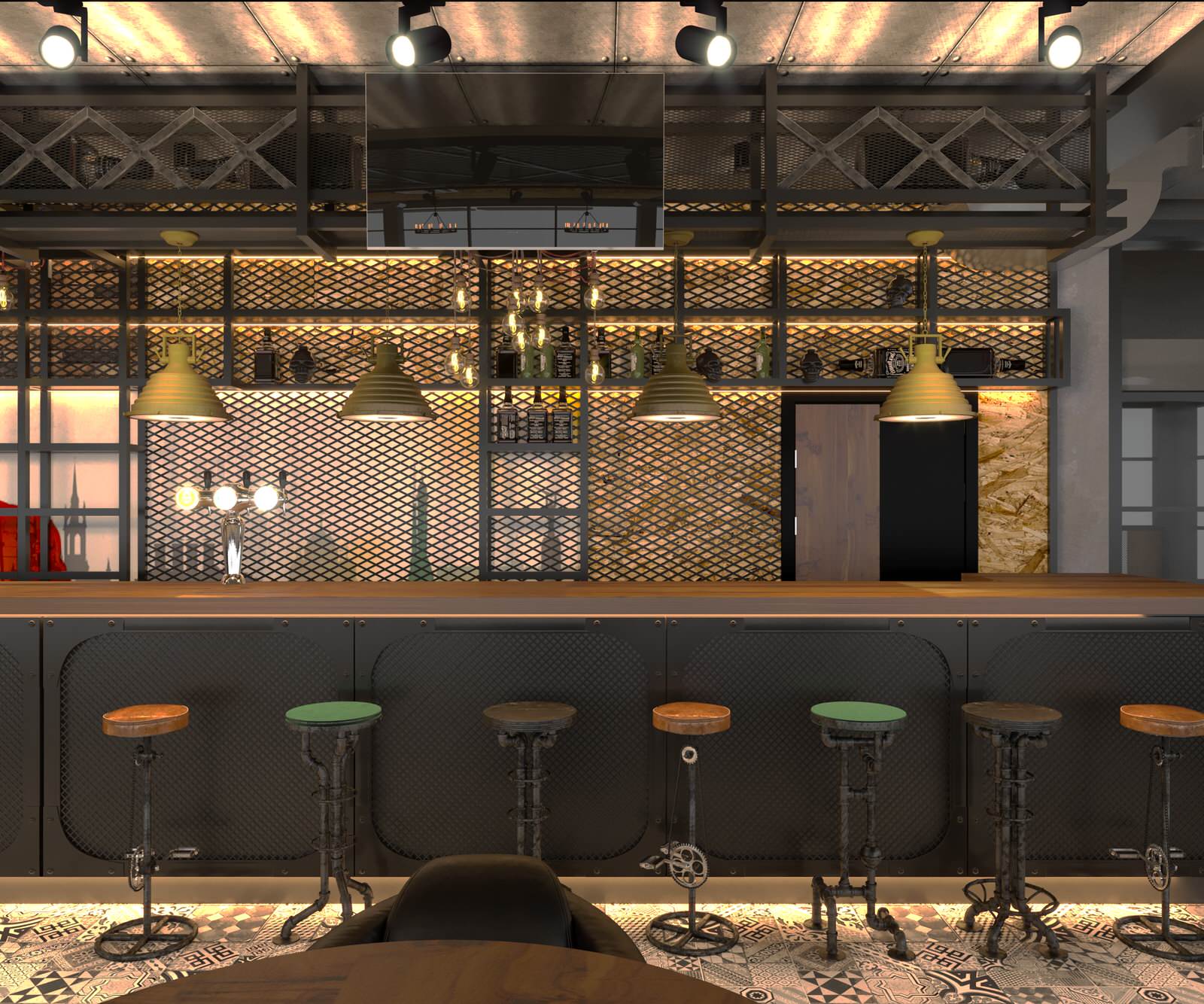 Дизайн-проект ресторана для Harley-Davidson Самара