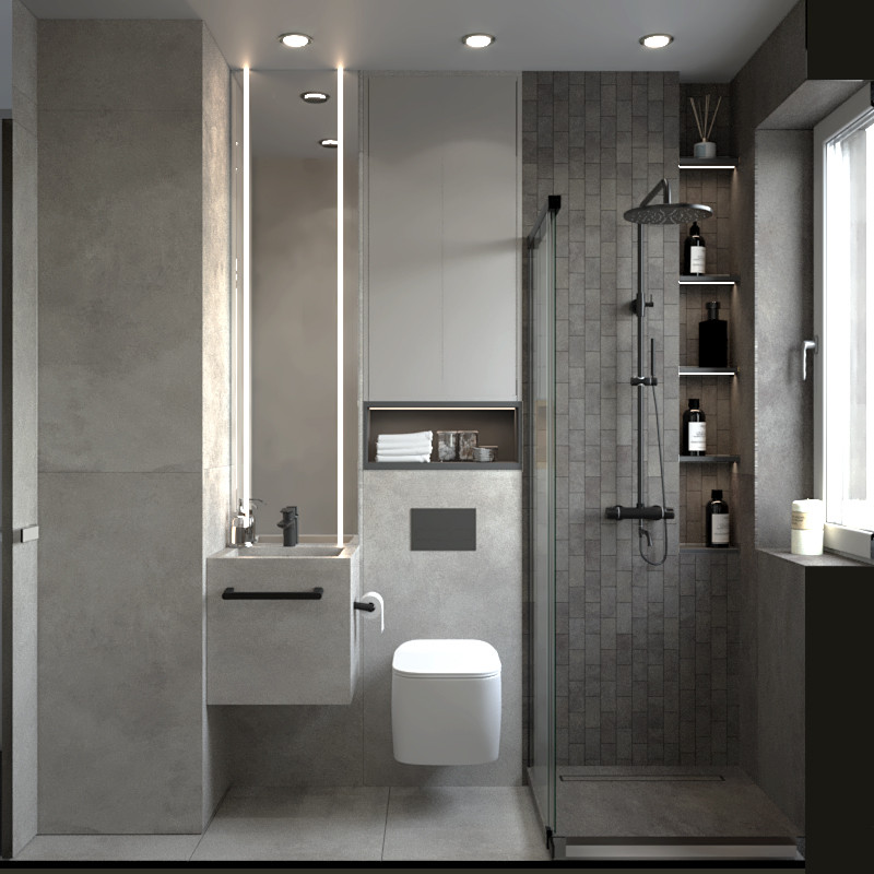 Современный санузел ЖК Бирюзовая жемчужина