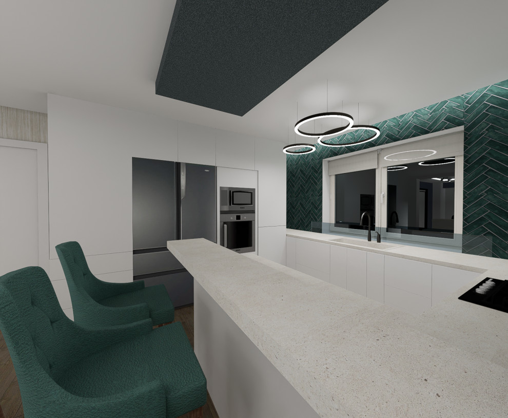 Кухня-гостиная с коллекцией самоваров