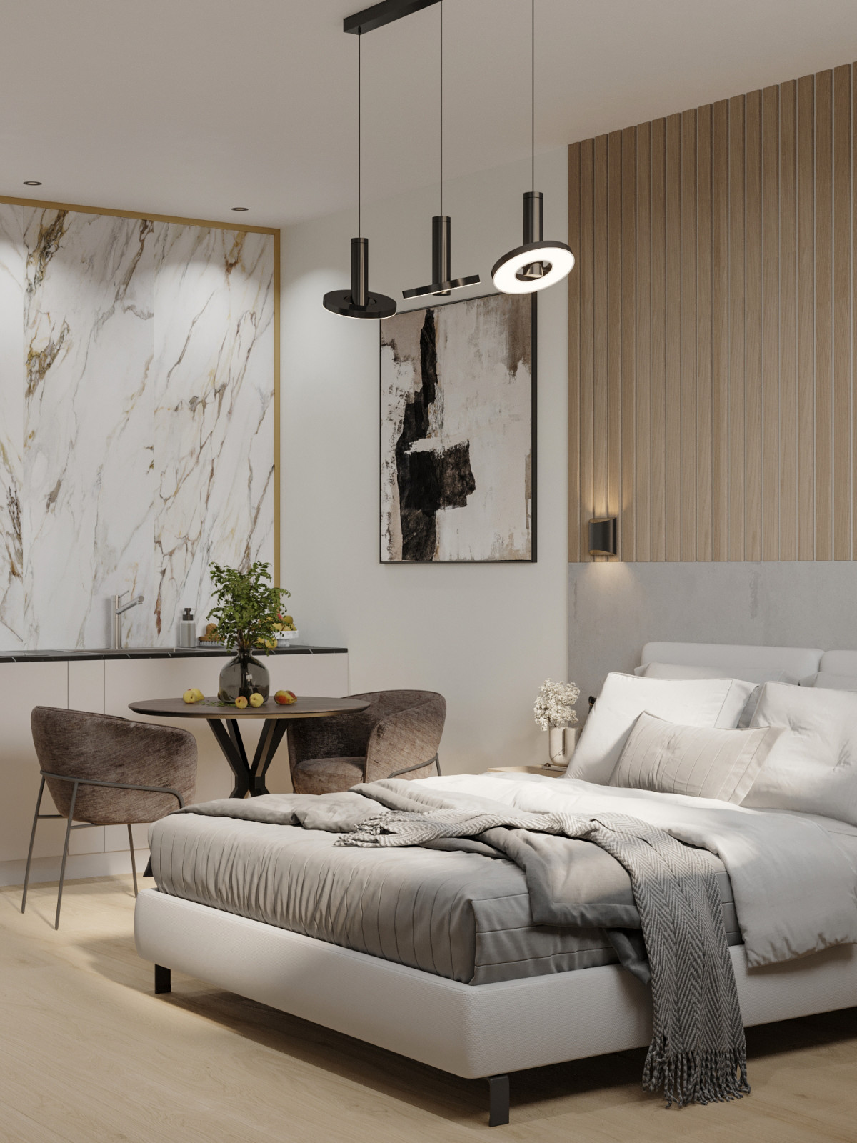 Современный интерьер в квартире 28 м² в Москве