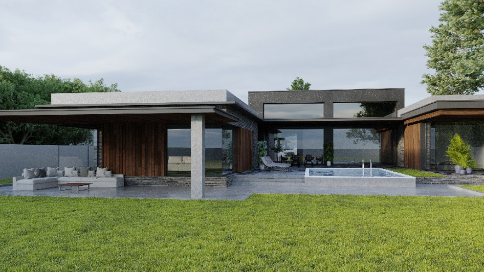 Проект частного дома в стиле Хай-Тек