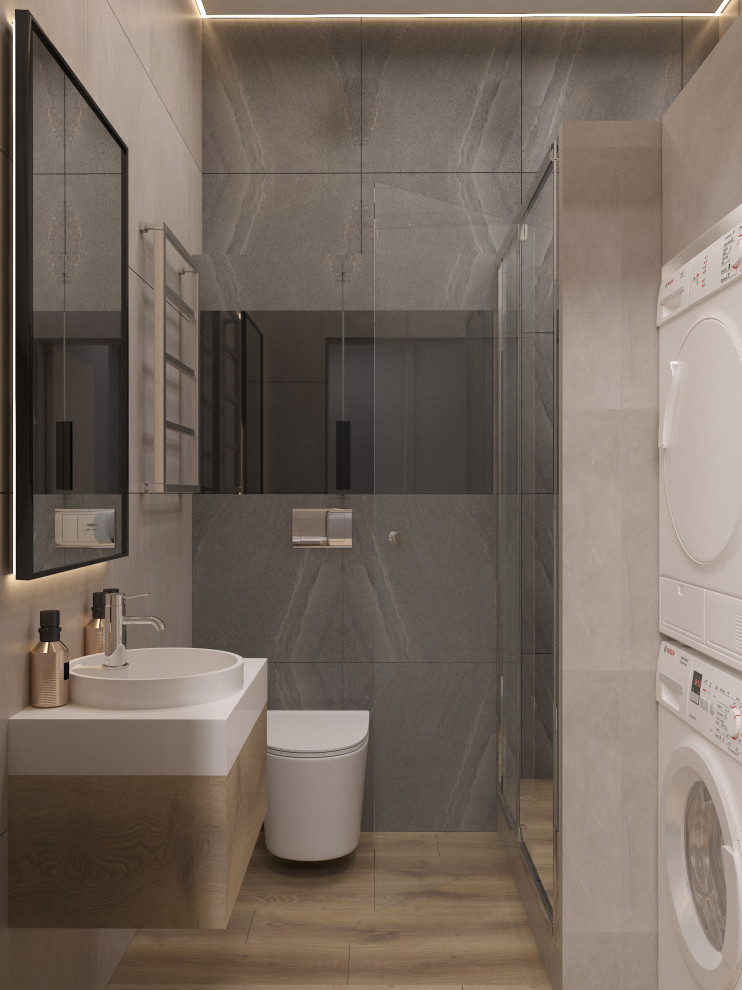 Двухкомнатная квартира в современном стиле с преобладанием древесных акцентов