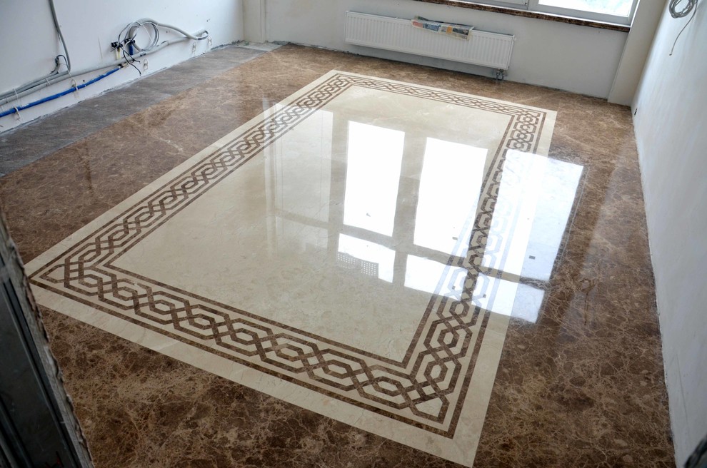 Апартаменты в современном стиле с применением мрамора