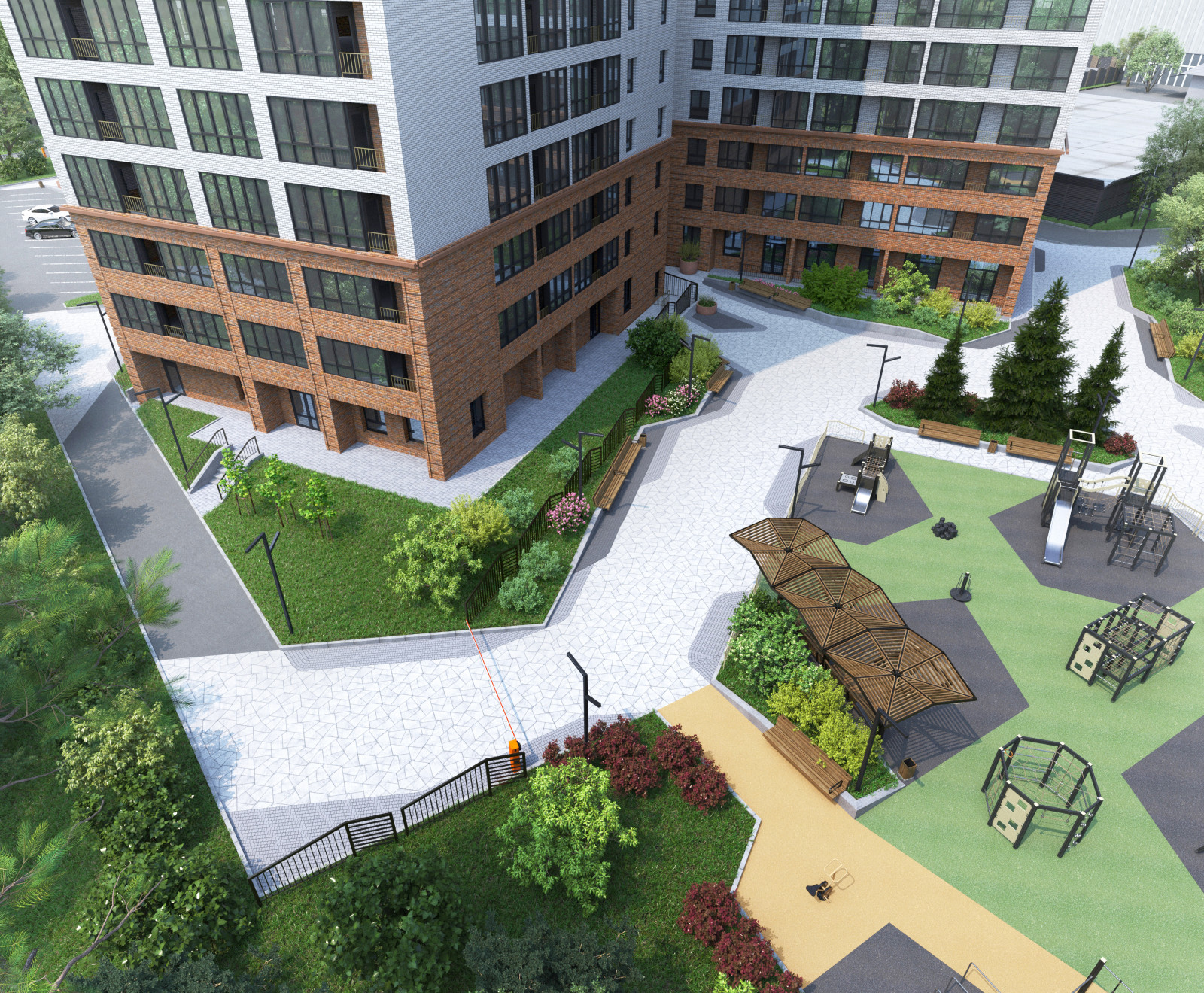 Благоустройство ЖК "НОРМАНДИЯ НЕМАН", СК "СТРИЖИ", Новосибирск