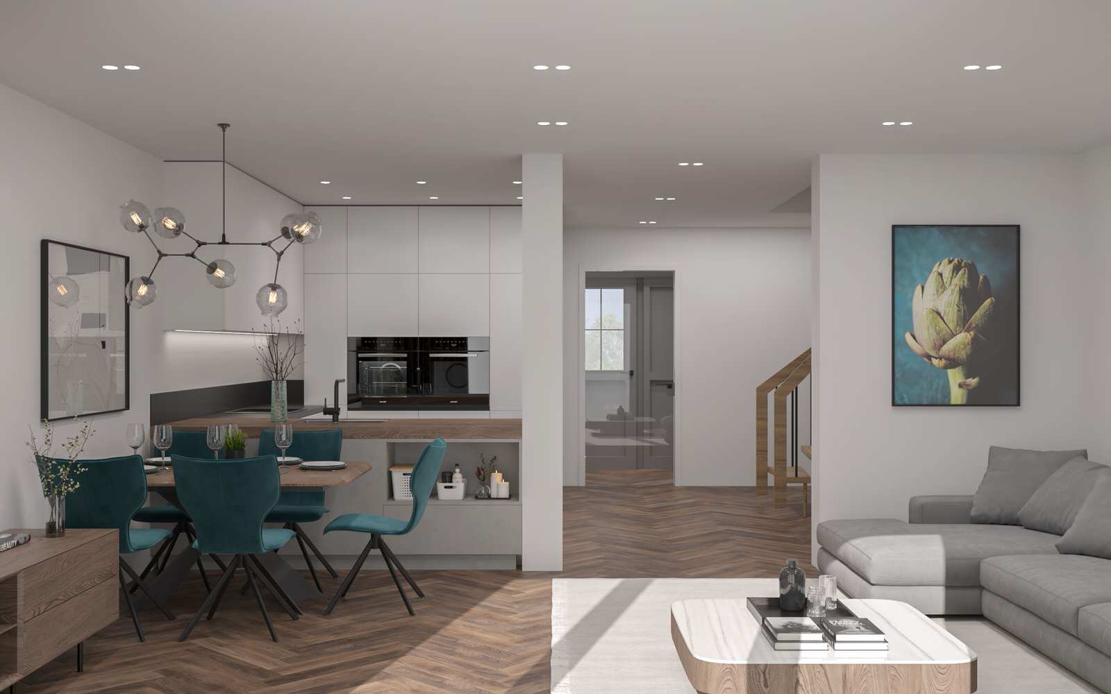 Neubau eines modernen Wohnhauses für mehrere Familien