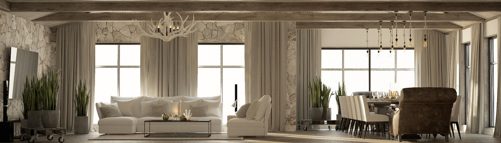 Гостиная в стиле шале