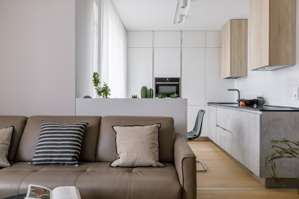 Точка белого(фотографии кухни-гостиной)