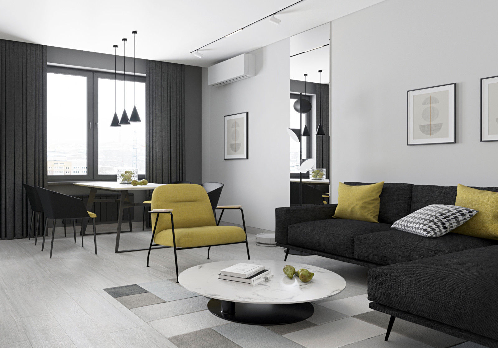 Обложка проекта: Квартира в монохромной гамме