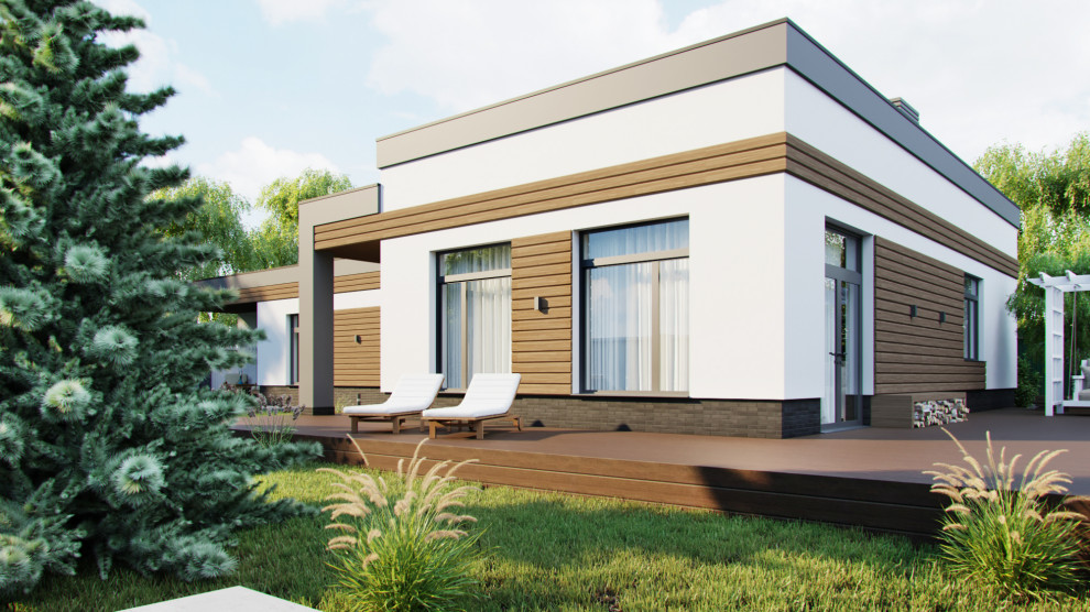 Одноэтажный загородный дом