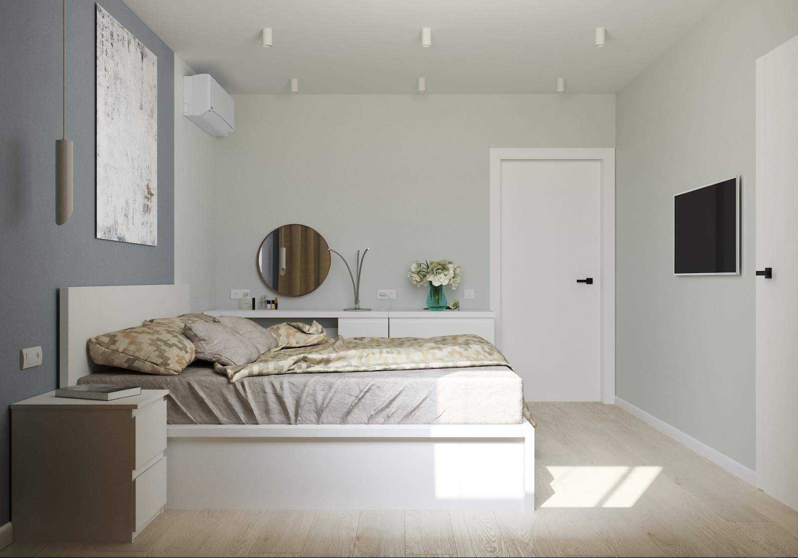 Частный дом «серые оттенки минимализма с современной классикой»