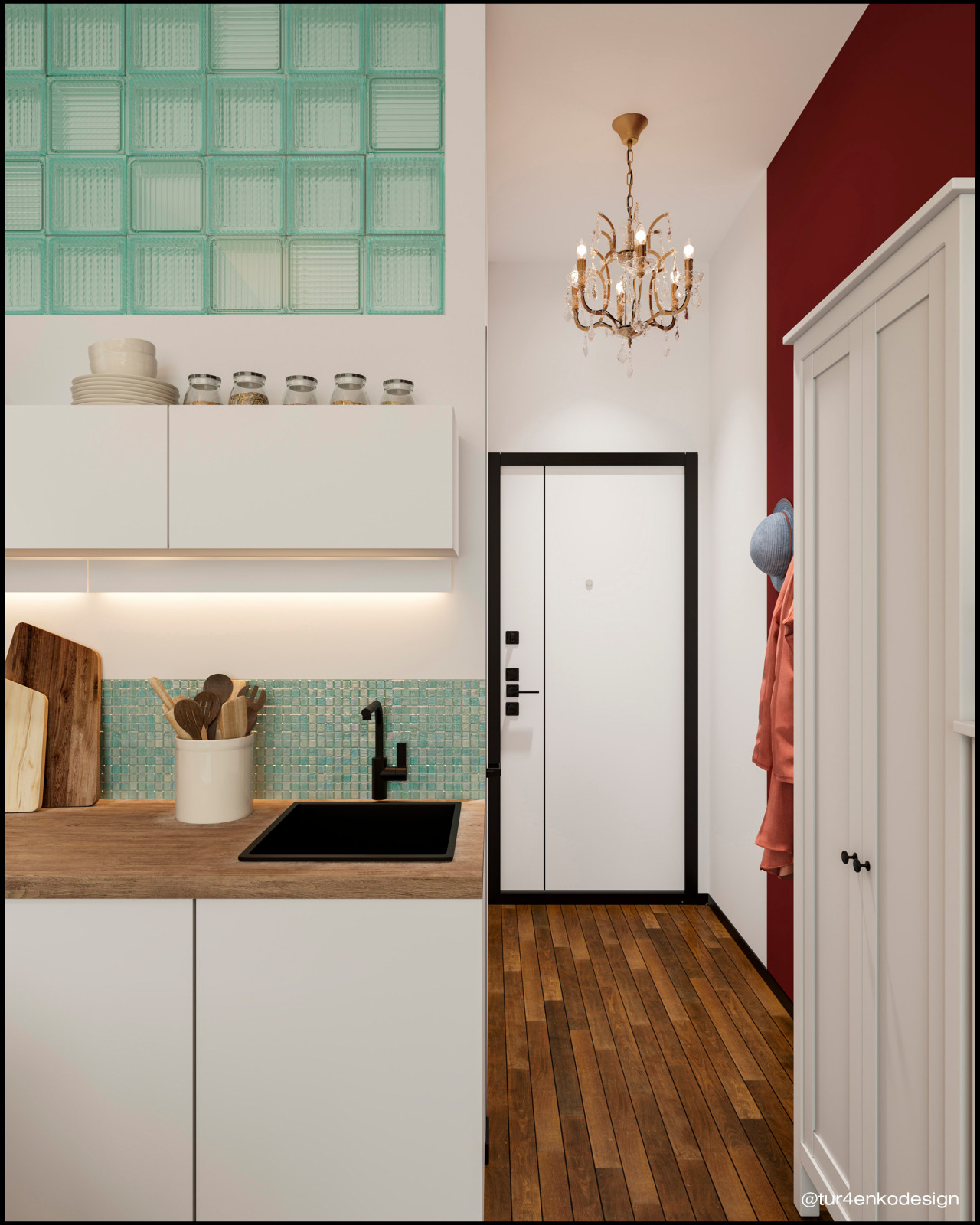 Дизайн маленькой квартиры студии 21 м2 в ЖК "Символ"