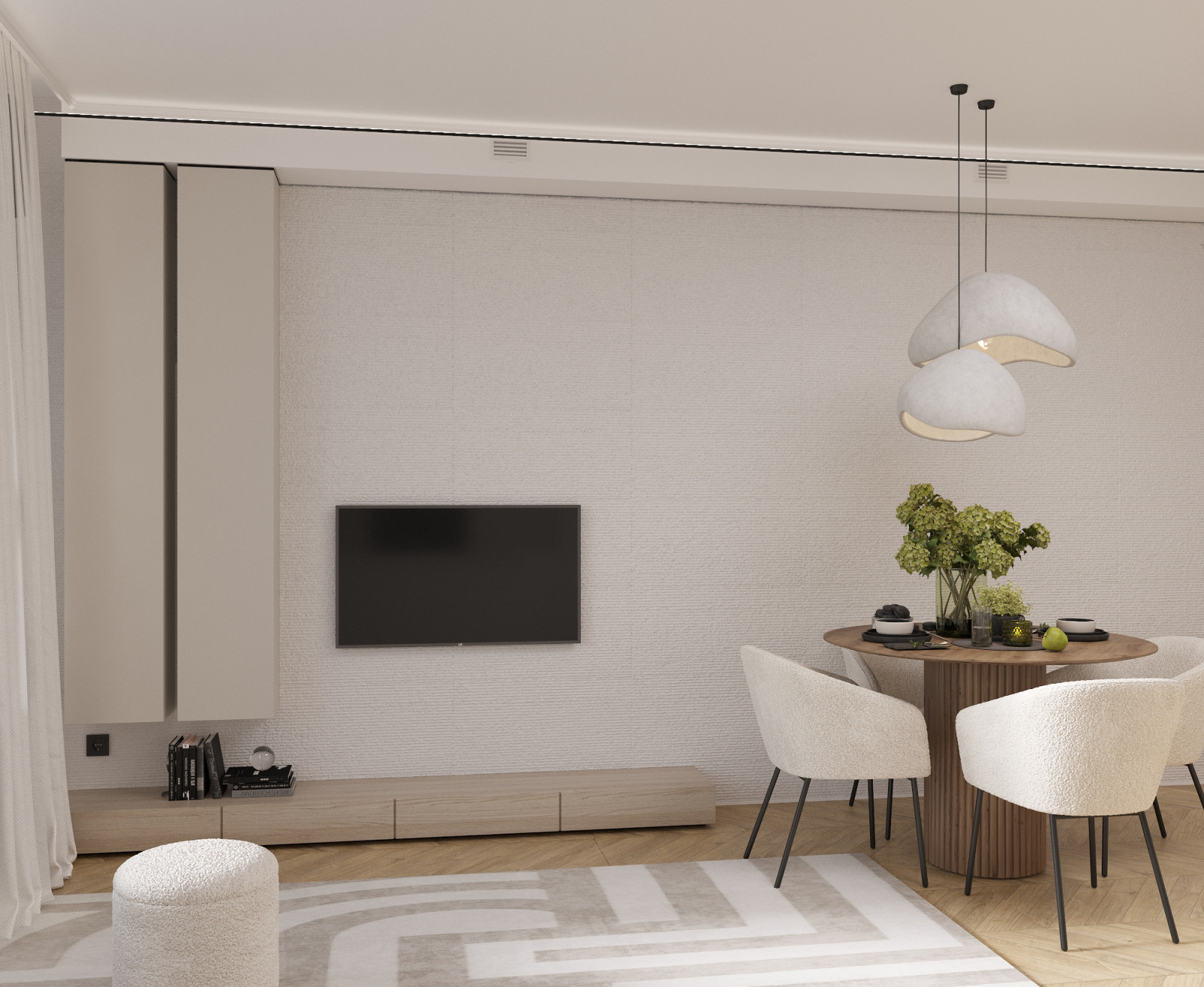 Светлый и чистый стильный интерьер для активной молодой семьи