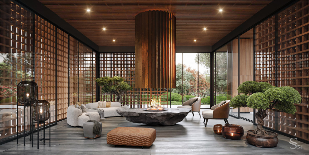 Чайный домик с раздвижными панелями