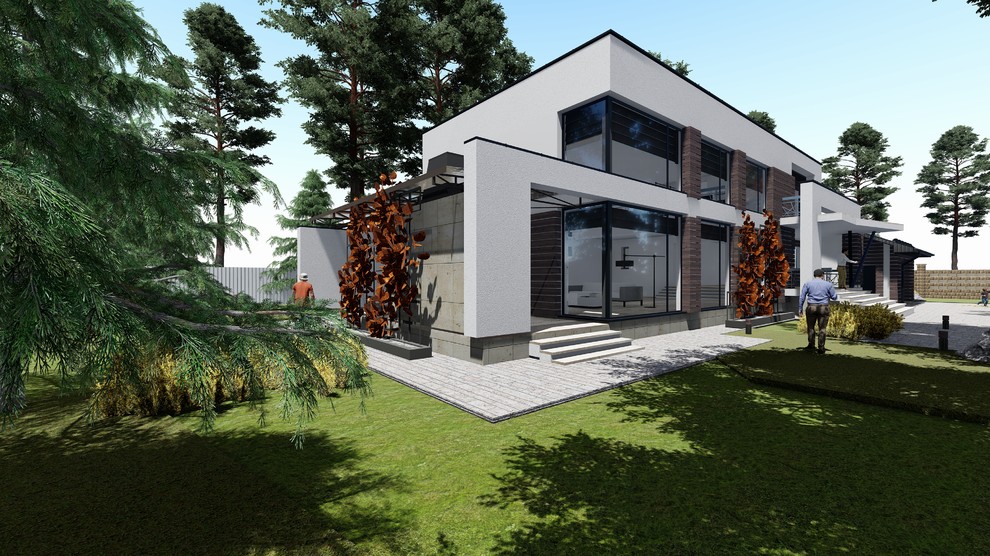 Обложка проекта: проект реконструкции дома в колодищах, архитектурный проект с визуализацией