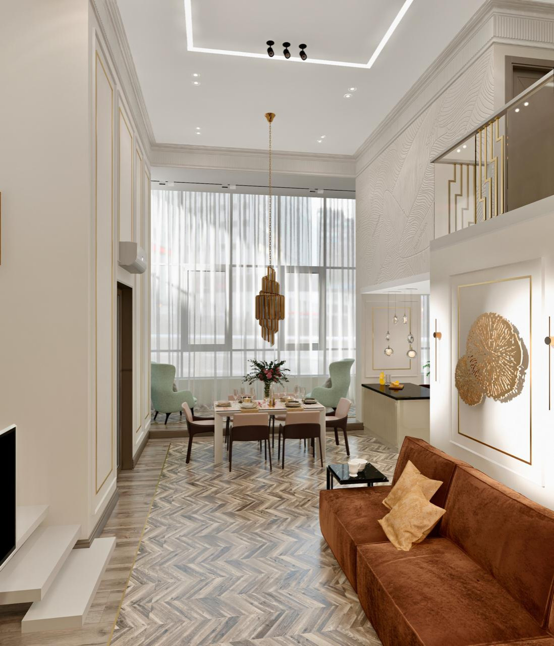 Двухуровневая квартира "Золотые блики" г.Москва