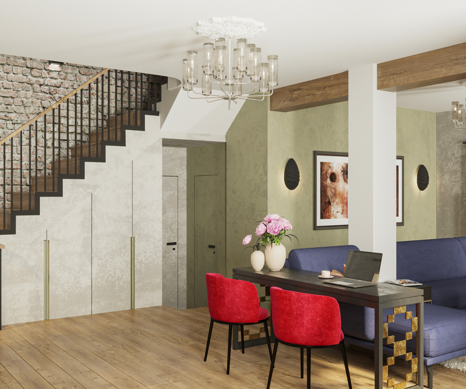 Обложка проекта: Прихожая и Гостиная в загородном доме