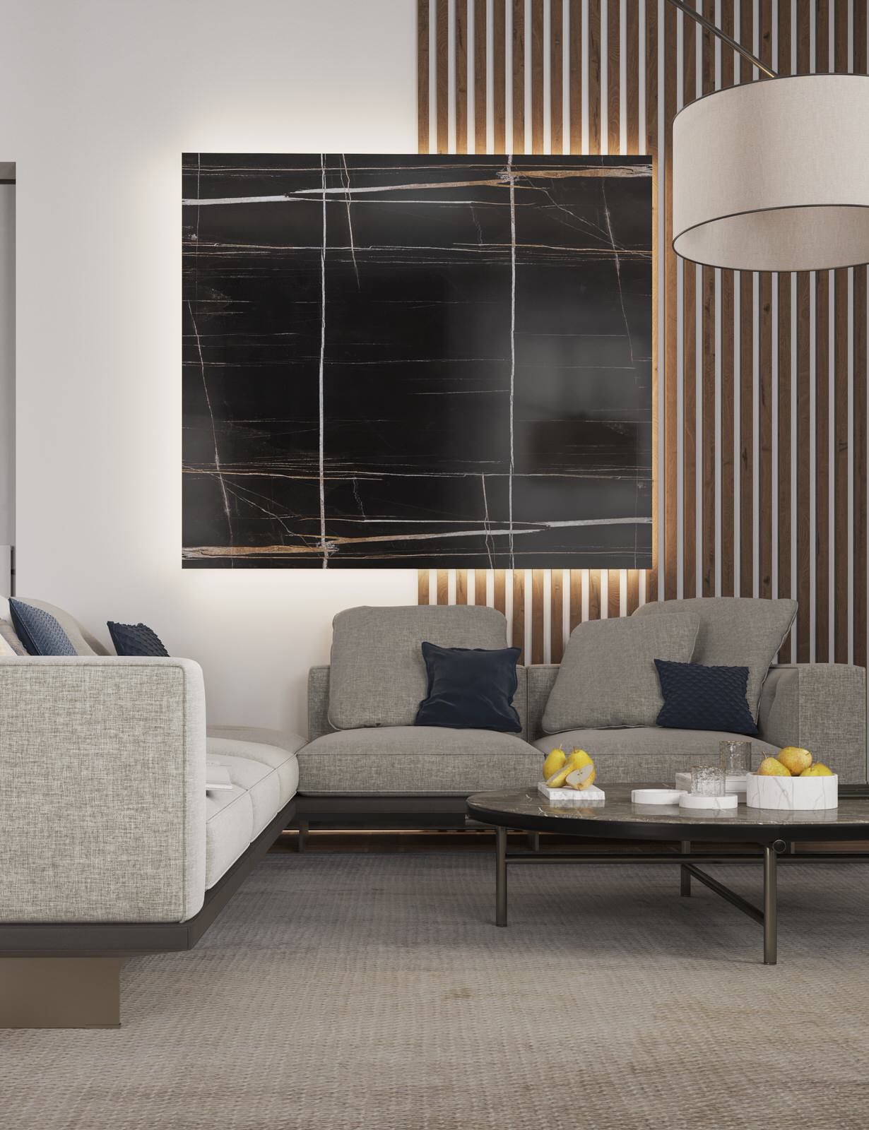 ВИЗУАЛИЗАЦИЯ ГОСТИНОЙ С КАМИНОМ ДЛЯ ПРОЕКТА ЧАСТНОГО ДОМА