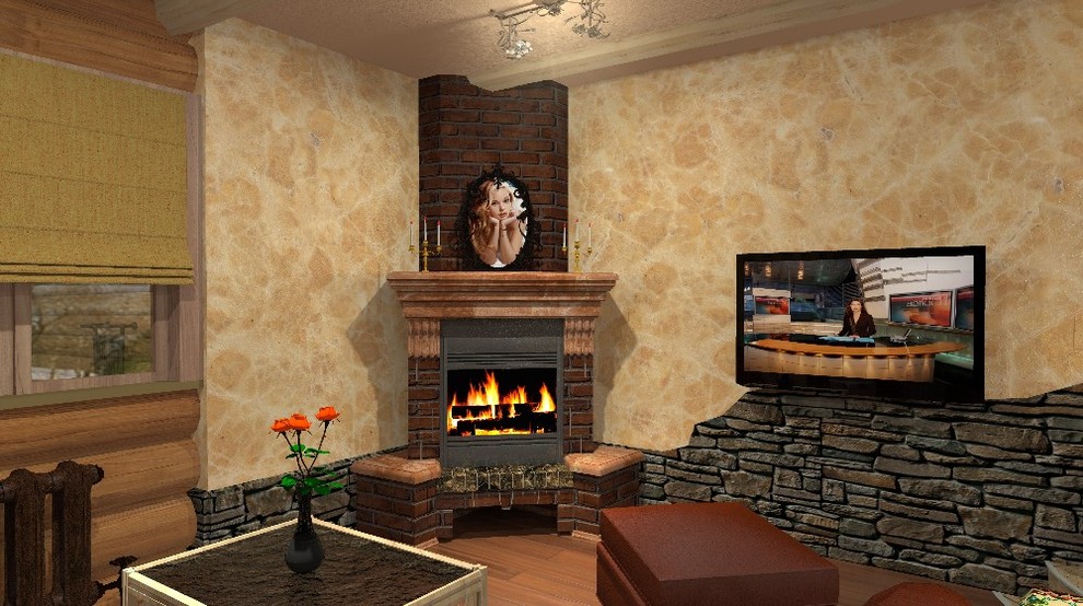 Обложка проекта: Дизайн интерьера деревянного дома