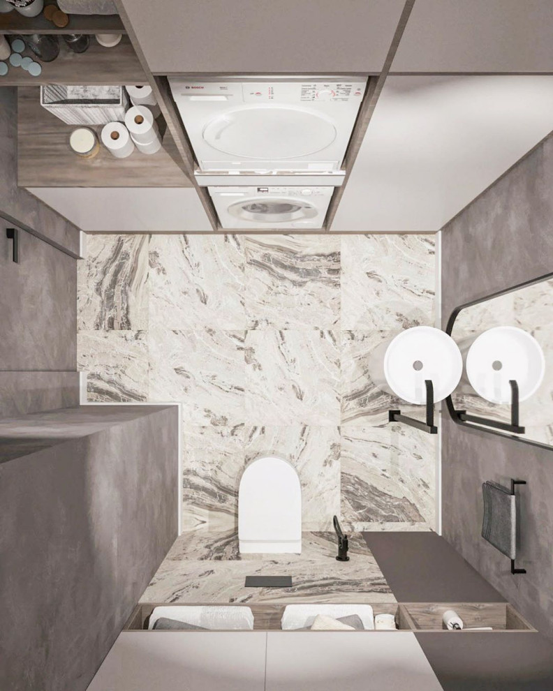 Дизайн-проект санузла в эко стиле и лофте в квартире во Владивостоке