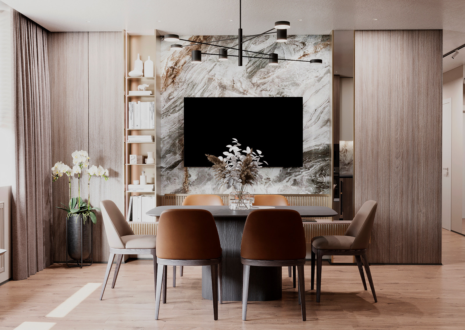 Гостиная-кухня в квартире в ЖК "Discovery Residence" Екатеринбург