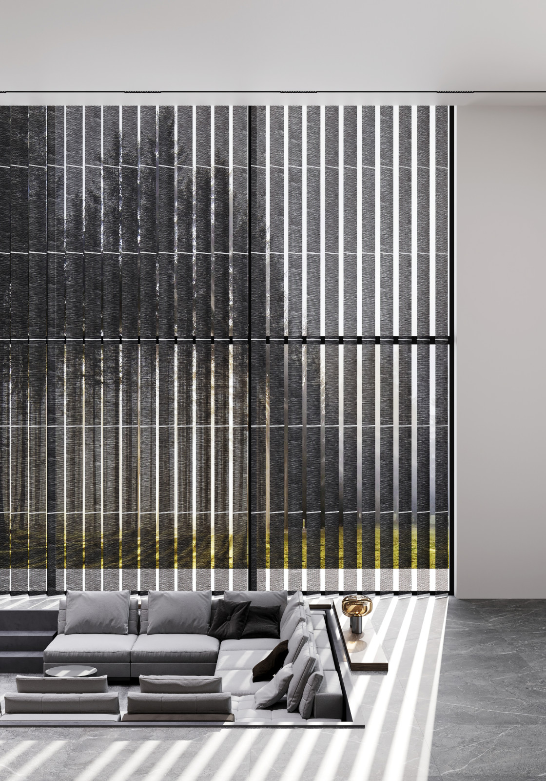 Зона отдыха с кинотеатром и камином