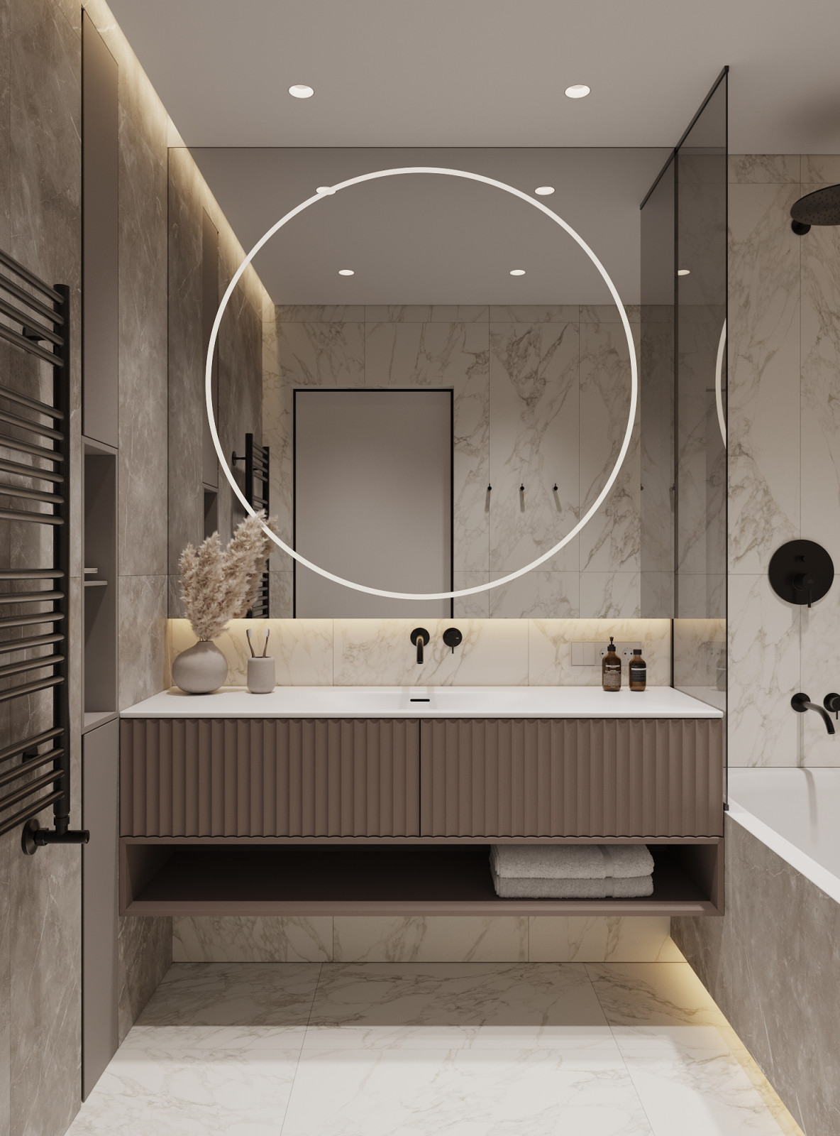 Сокол, 100кв.м. нежный интерьер в бежевых тонах