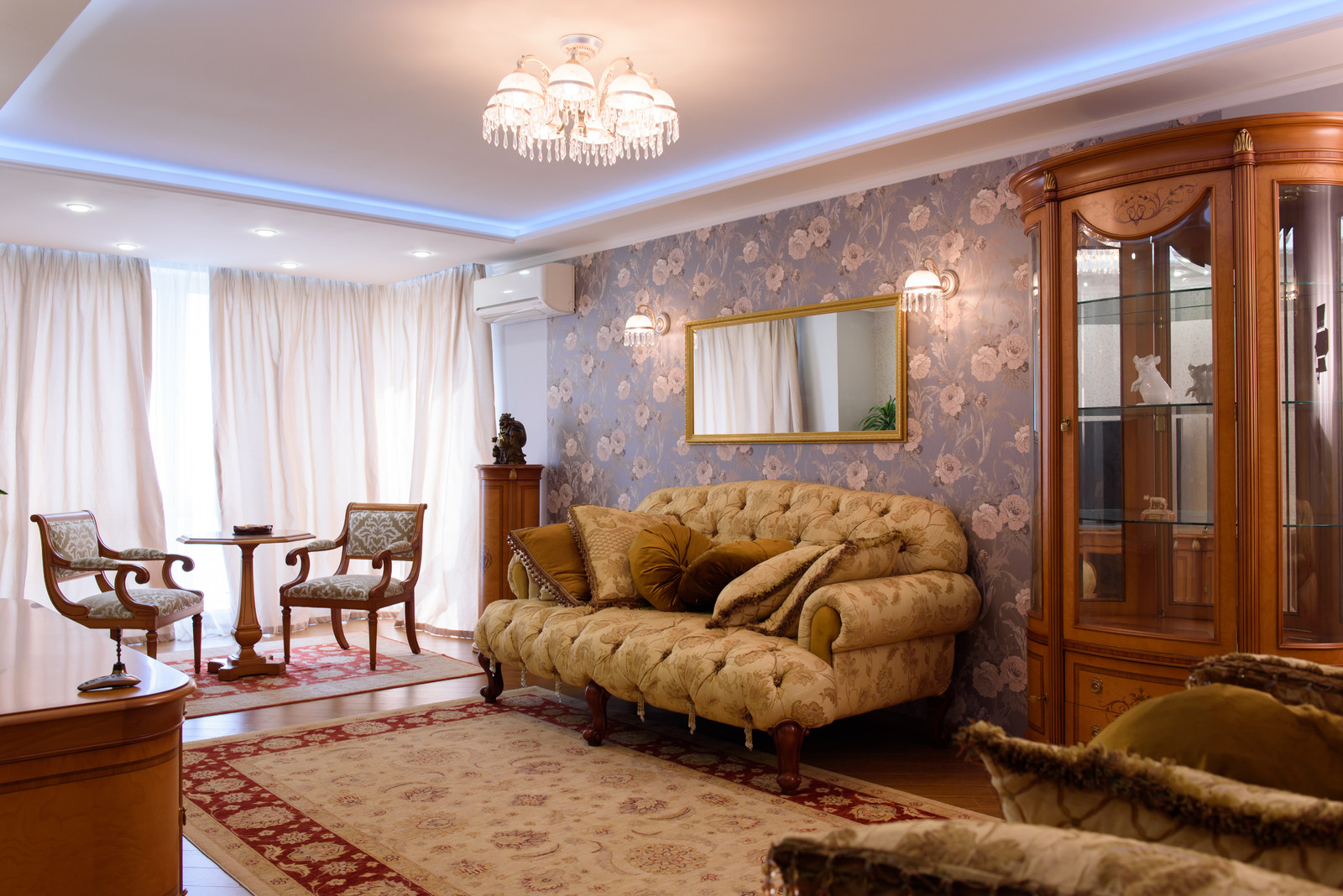 Рыбы в воде. Проект квартиры на Хорошевском шоссе. Гостиная.