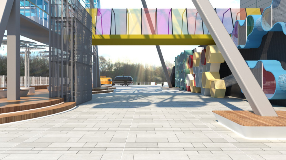 Обложка проекта: Прогулочная зона под колесом обозрения КРК Мегаполис