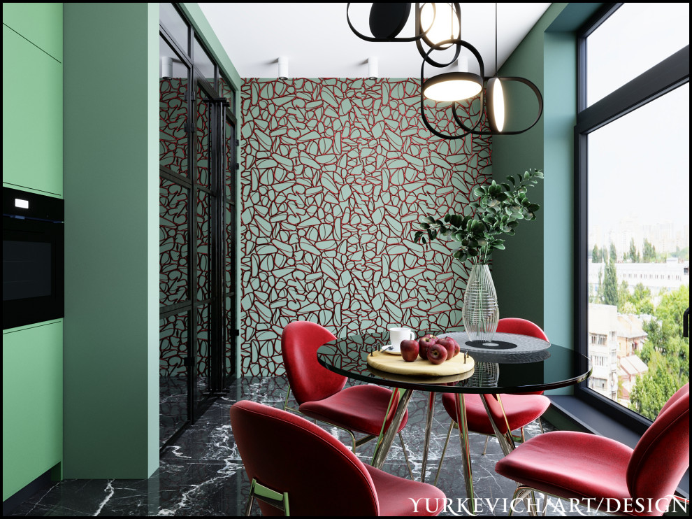 Дизайн яркой кухни