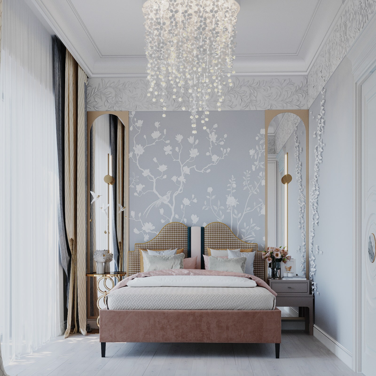 Обложка проекта: Спальня цветущий сад для девушки.