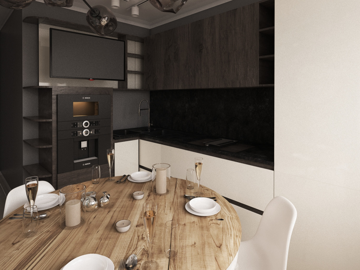 Обложка проекта: Стильная кухня для хирурга, жк Царская площадь