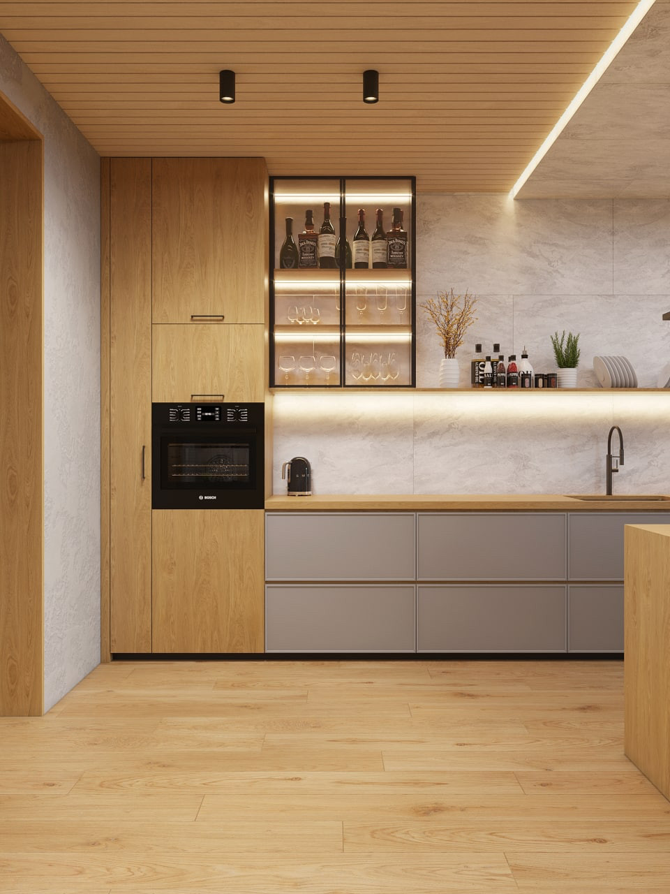 Интерьер таунхауса в стиле минималистичный лофт