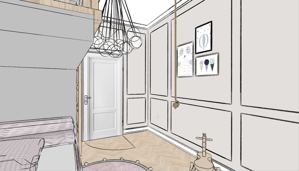 Скетчи квартиры в неоклассическом стиле