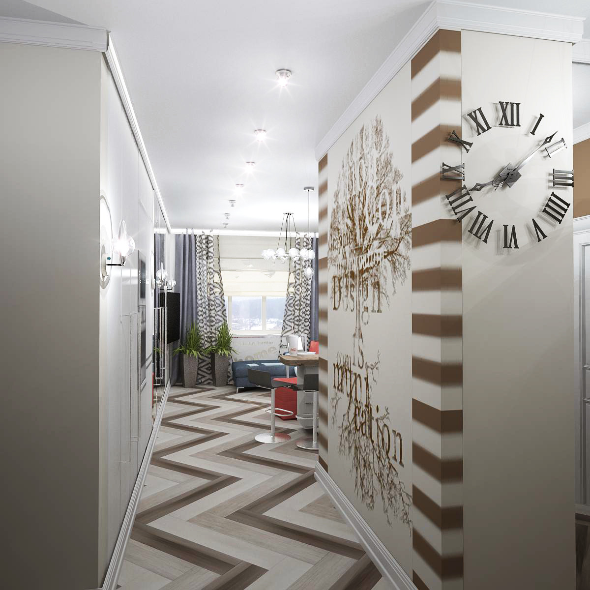 Яркий проект. Квартира 70 м.кв. фьюжн.