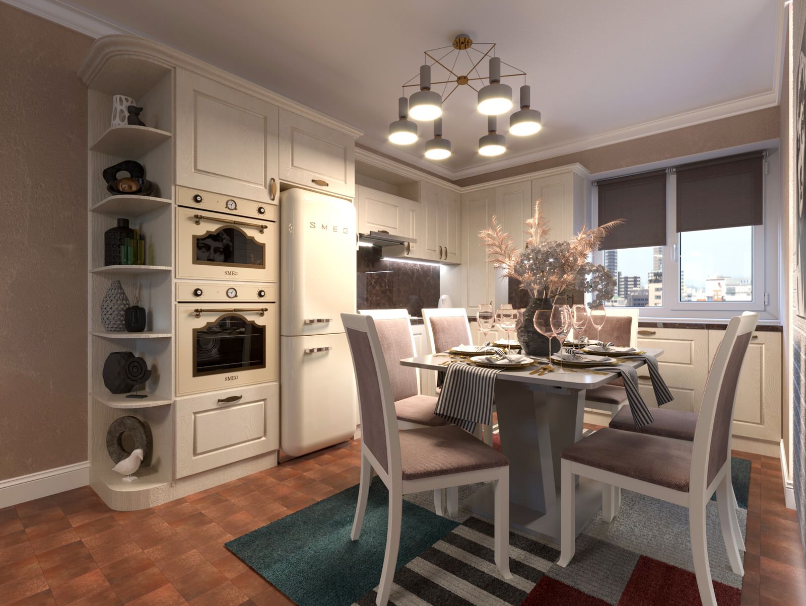 Обложка проекта: Кухня - гостиная 25 кв. в стиле прованс/современная классика