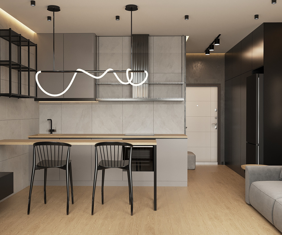 Проект интерьера квартиры 27 м2 в ЖК "Огни"