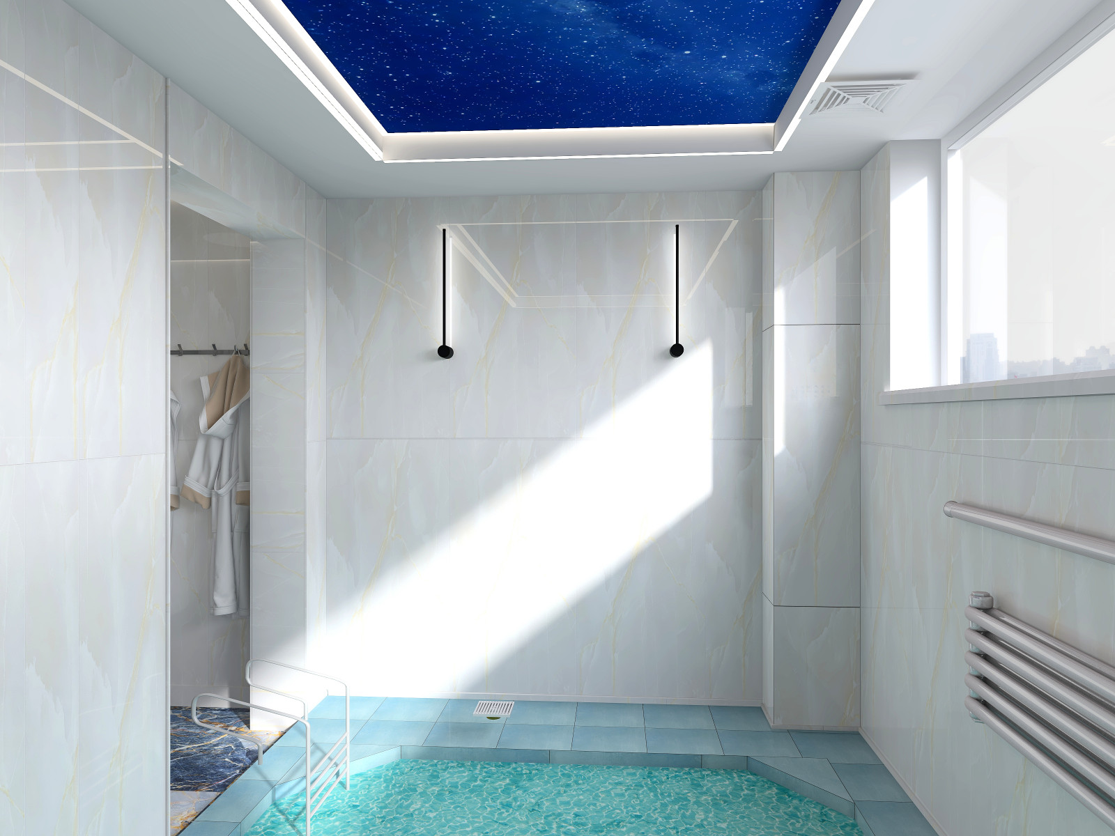 Дизайн проект коммерческого помещения с авторским надзором Сауна "Fun"