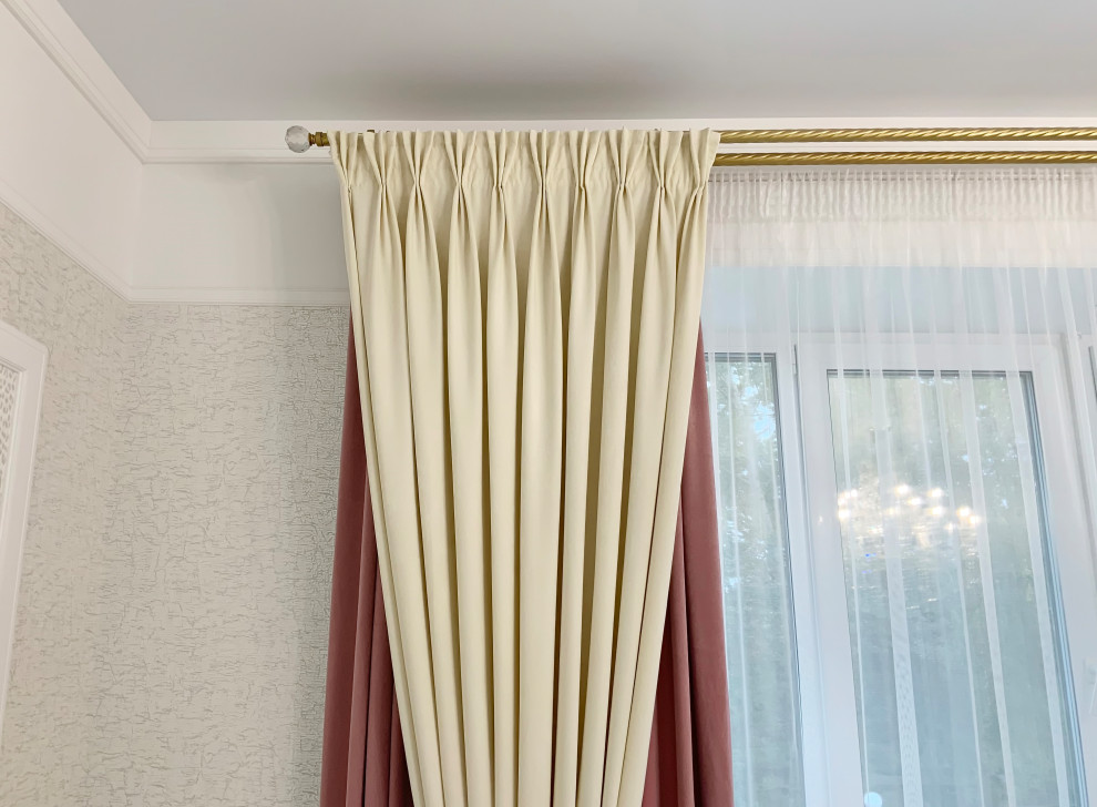 Шторы в гостиную частного дома  - дизайн, пошив. монтаж.