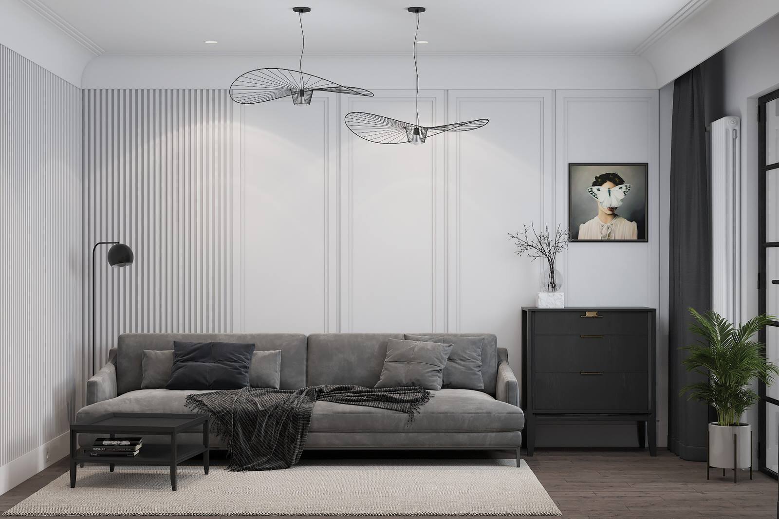 Квартира в стиле неоклассика, Мкр. «Бутово Парк», 68 кв.м.