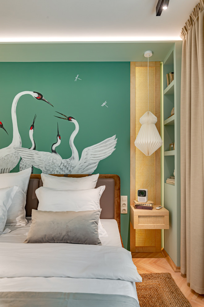 Спальня с журавлями