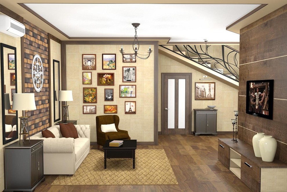 Дерево и кирпич