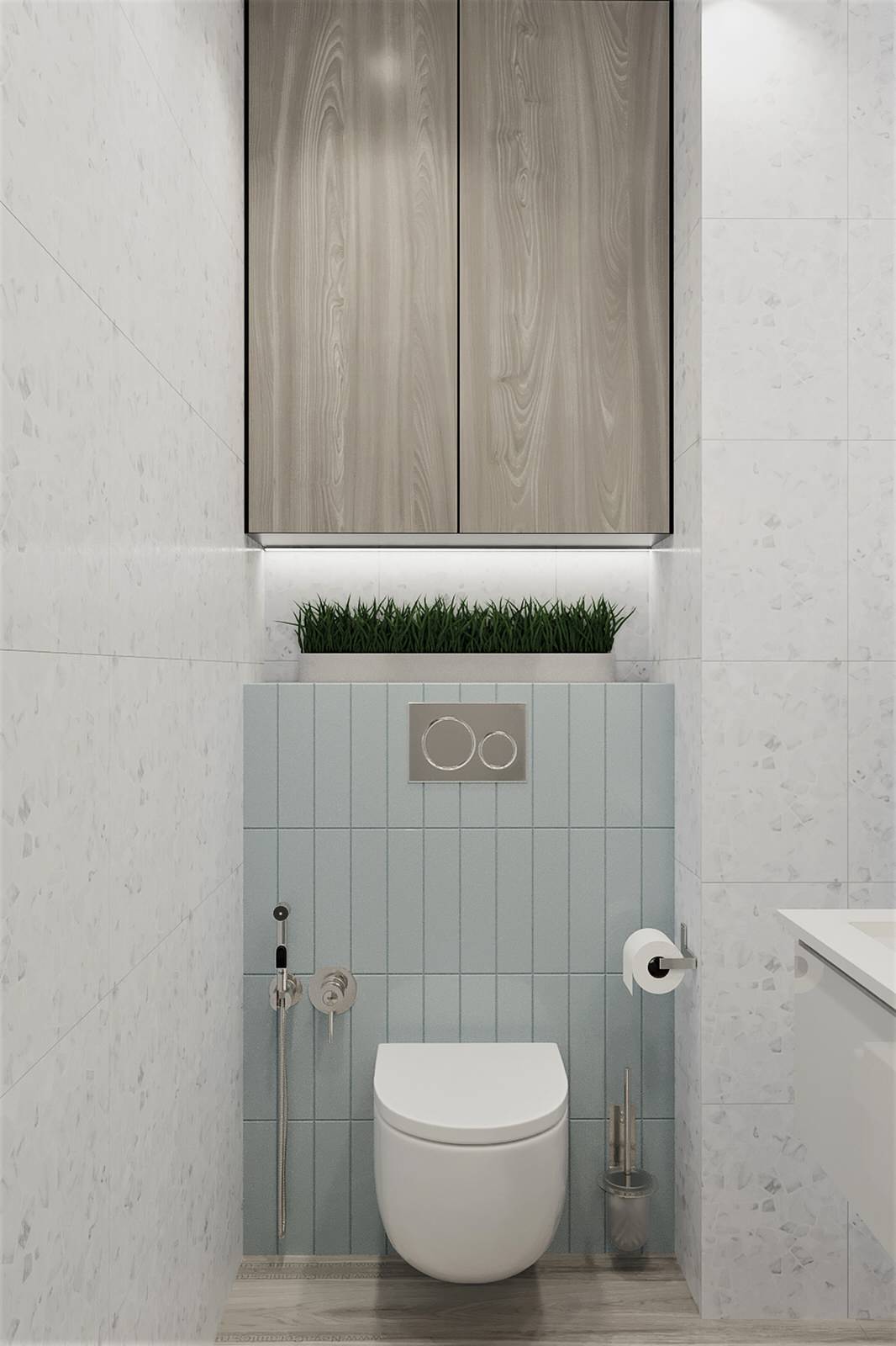 Маленький туалет минимализм